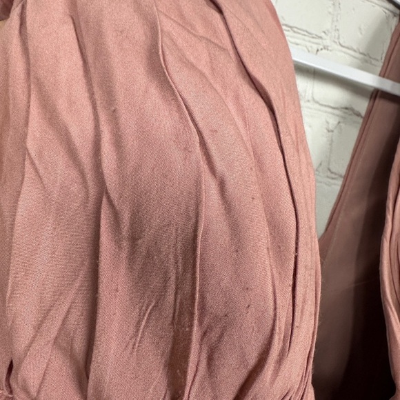 Azazie Dusty Pink Floor Length Front Slit Deep V Neck Bridesmaid Dress Sz 6 GUC - Picture 5 of 10